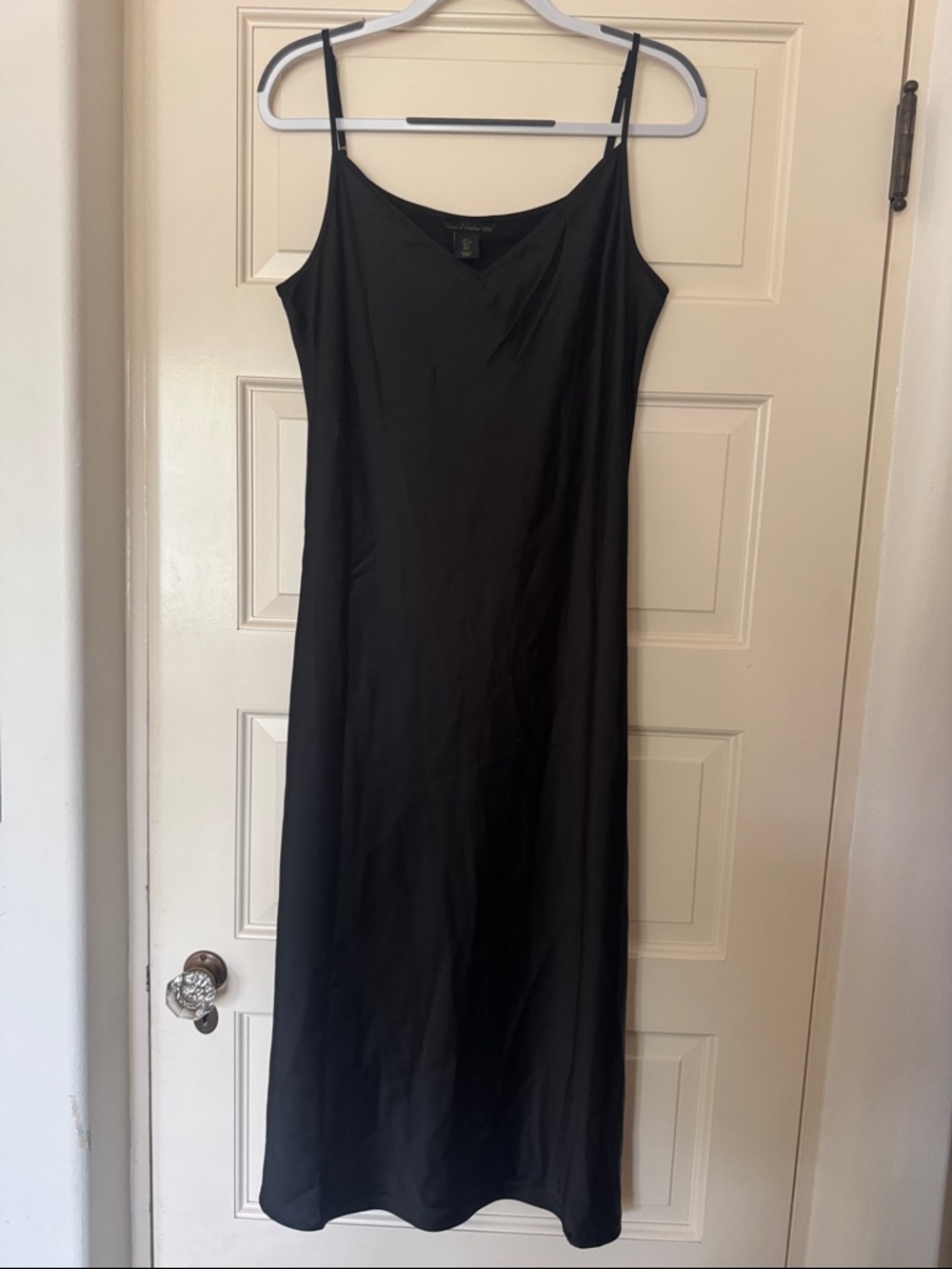 House of Harlow 1960 Black Satin Slip Maxi with Cropped black sweater